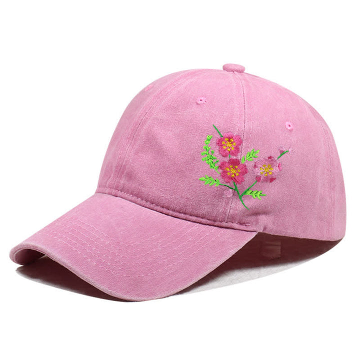 Casquette de baseball ajustable à motif floral brodé de marguerites pour l'été - Style #2 - Rose - Réglable (environ 21 5/8"-22 7/8") - image 15