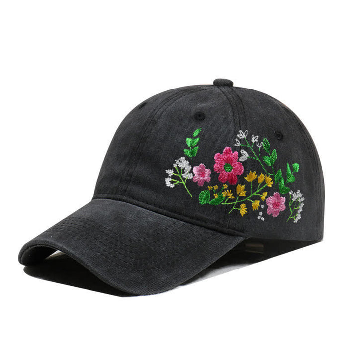 Casquette de baseball ajustable à motif floral brodé de marguerites pour l'été - Style #3 - Noir - Réglable (environ 21 5/8"-22 7/8") - image 16