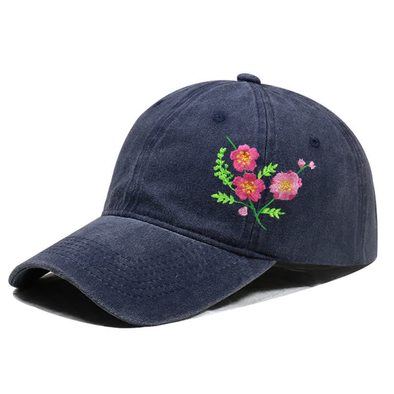 Casquette de baseball ajustable à motif floral brodé de marguerites pour l'été - Style #2 - Marine - Réglable (environ 21 5/8"-22 7/8") - image 13