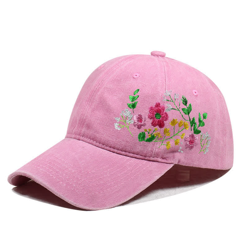 Casquette de baseball ajustable à motif floral brodé de marguerites pour l'été - Style #3 - Rose - Réglable (environ 21 5/8"-22 7/8") - image 19