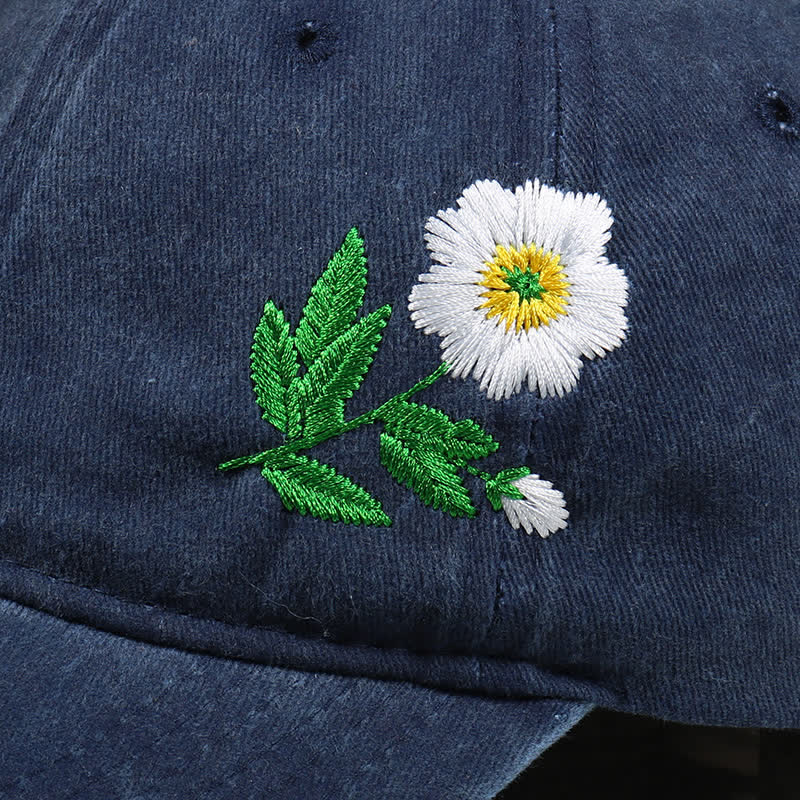 Casquette de baseball ajustable à motif floral brodé de marguerites pour l'été - image 2