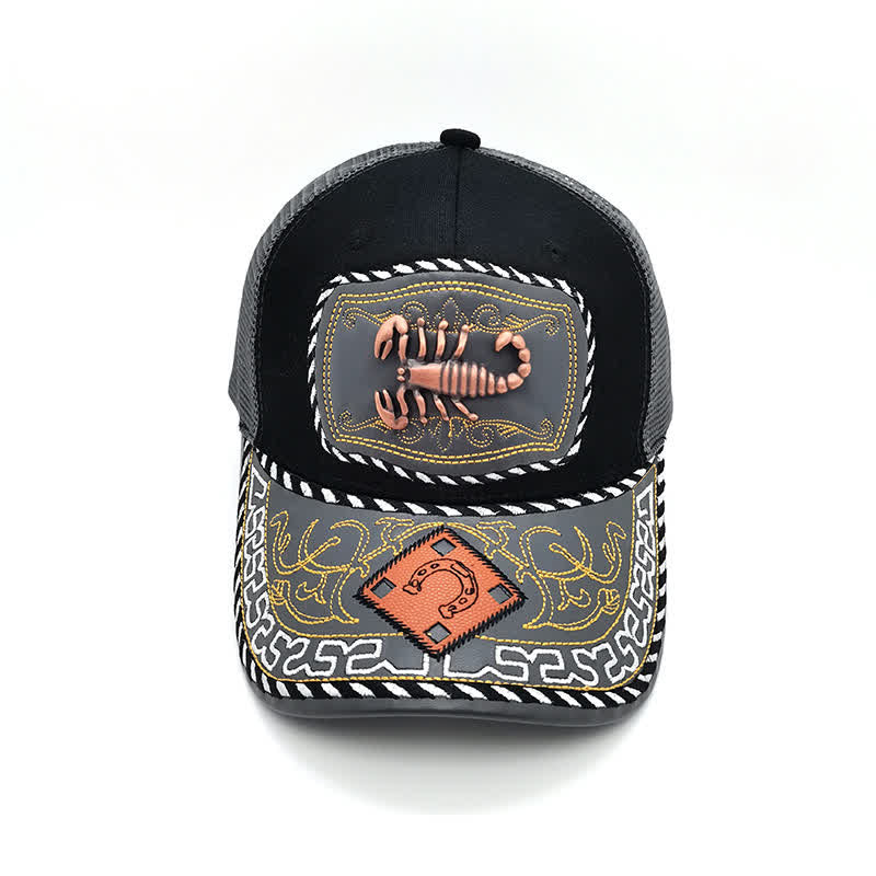 Casquette de camion en maille grise, motif ethnique mexicain, couleur cuivre, décoration métallique 3D (prévente) - image 14