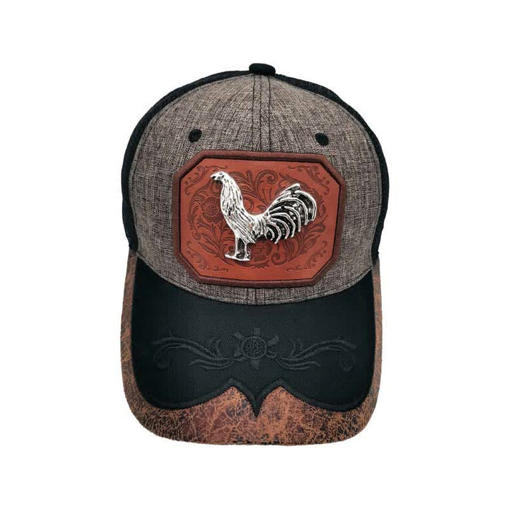 Casquette de camion brodée en maille avec motif coq en métal argenté 3D (prévente) - image 5