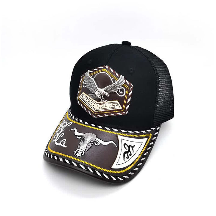 Casquette de camion en maille noire avec broderie Weterm en métal argenté 3D (prévente) - Aigle - Réglable (environ 22"-23 5/8") - image 13