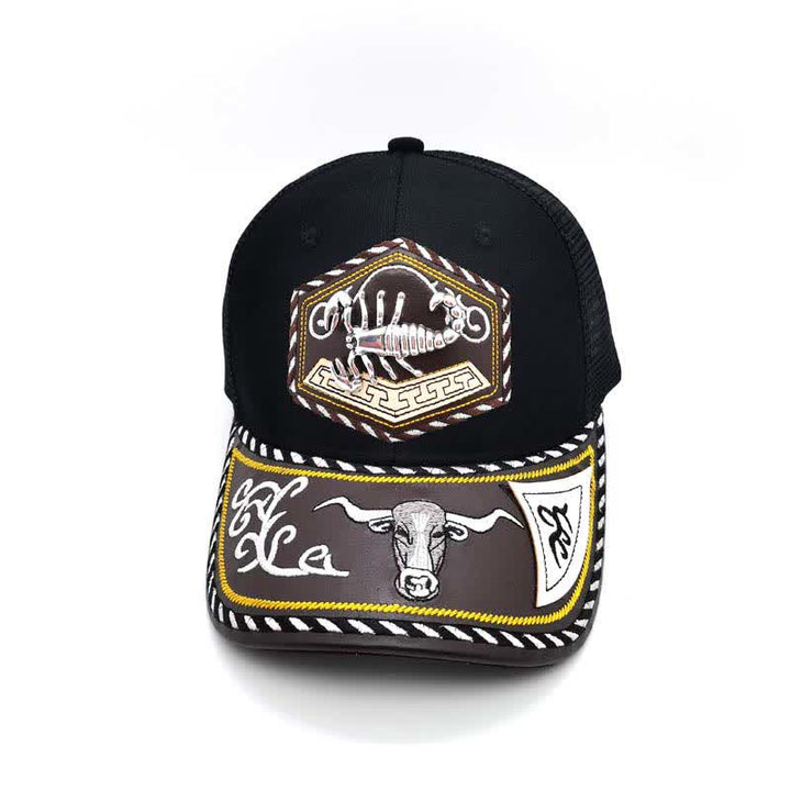 Casquette de camion en maille noire avec broderie Weterm en métal argenté 3D (prévente) - Scorpion - Réglable (environ 22"-23 5/8") - image 10
