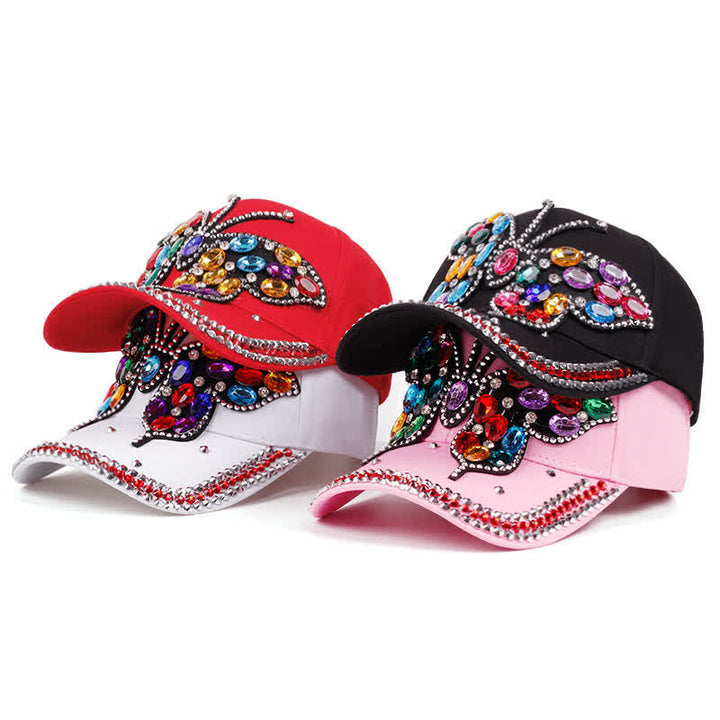 Casquette de baseball ajustable avec papillon en strass scintillant - image 5
