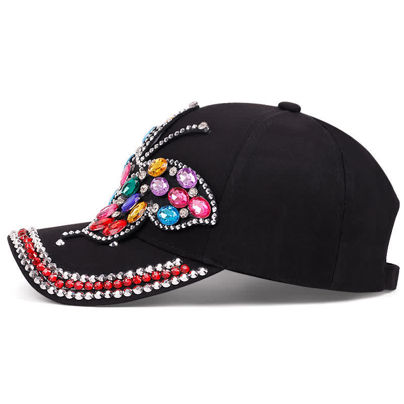 Casquette de baseball ajustable avec papillon en strass scintillant - image 3