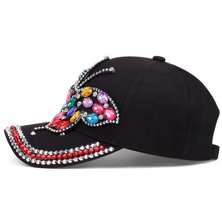Casquette de baseball ajustable avec papillon en strass scintillant - image 3