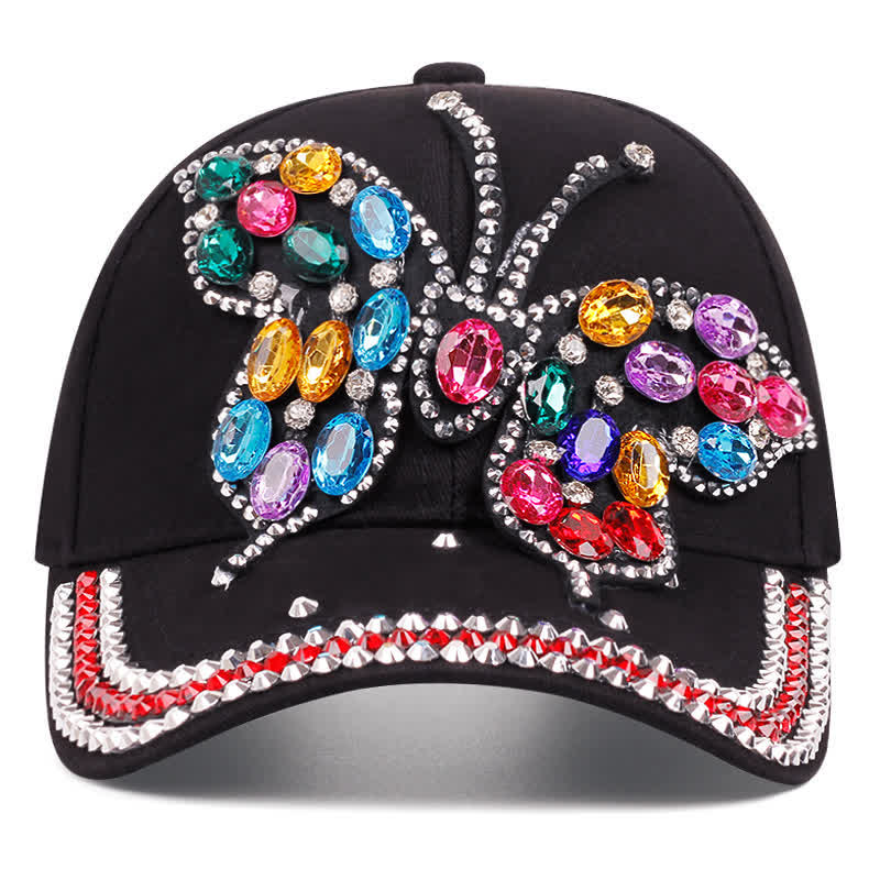 Casquette de baseball ajustable avec papillon en strass scintillant - image 4