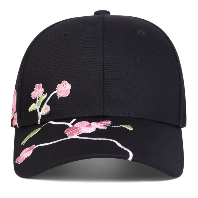 Casquette de baseball ajustable à motif floral brodé sur le côté rose - image 2