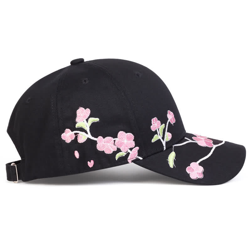 Casquette de baseball ajustable à motif floral brodé sur le côté rose - image 3
