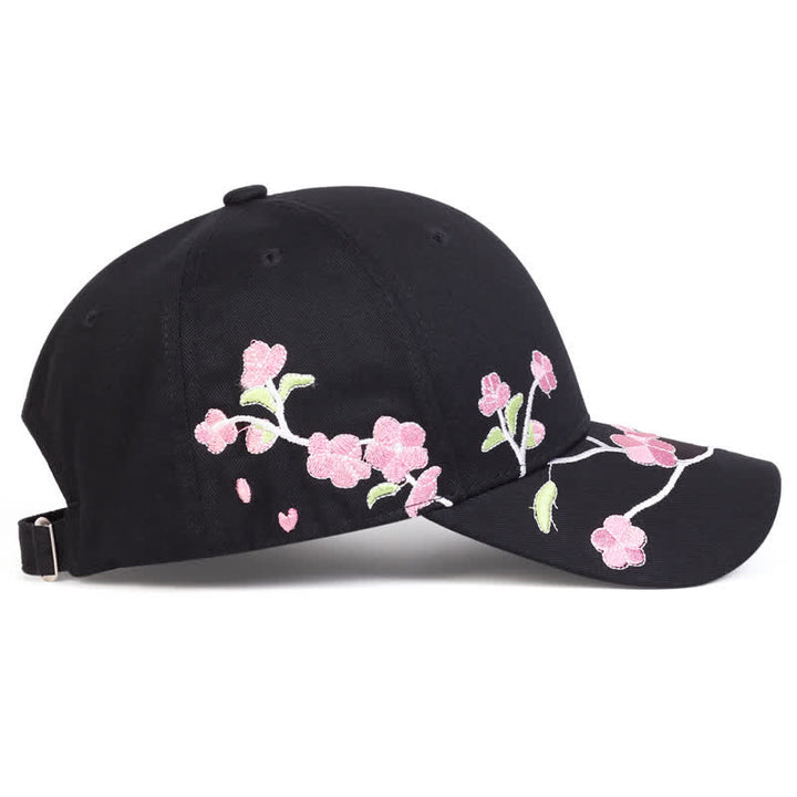 Casquette de baseball ajustable à motif floral brodé sur le côté rose - image 3