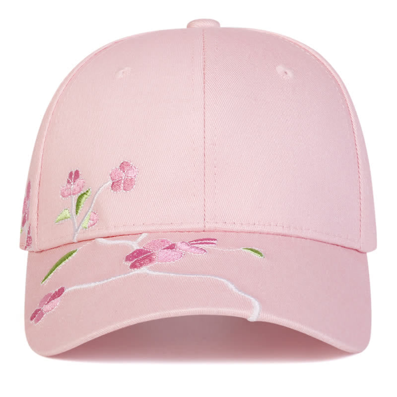 Casquette de baseball ajustable à motif floral brodé sur le côté rose - image 5