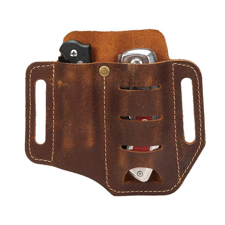 Étui de rangement pour outils EDC, couteau pliant, lampe de poche, sac ceinture en cuir - image 2