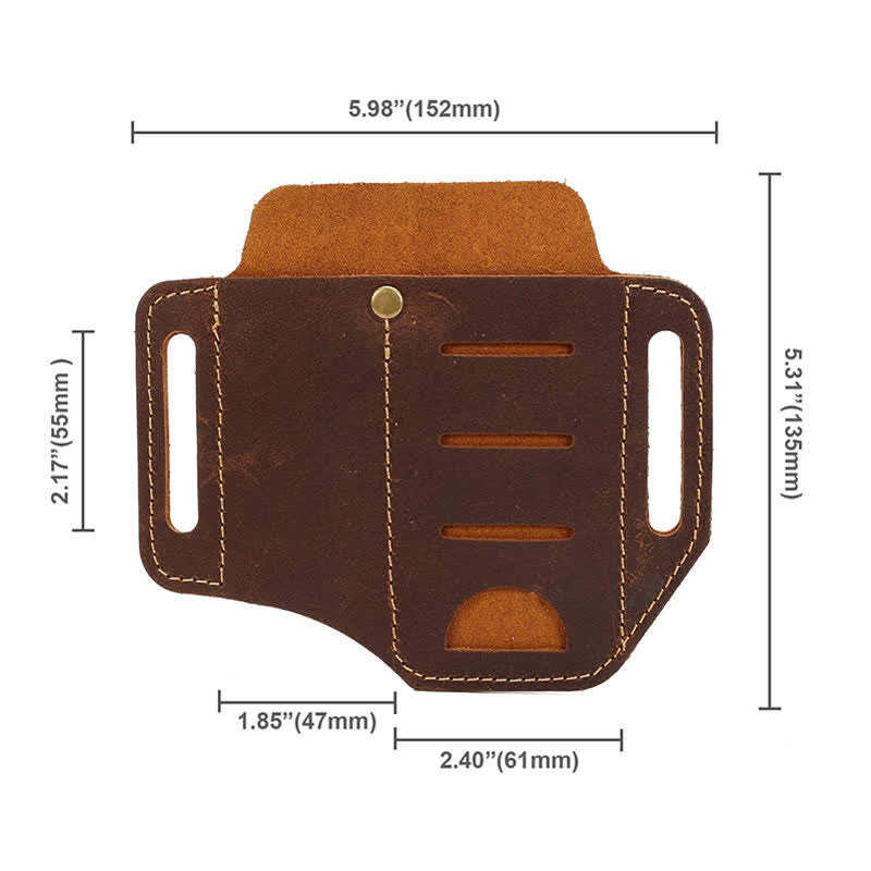 Étui de rangement pour outils EDC, couteau pliant, lampe de poche, sac ceinture en cuir - image 4