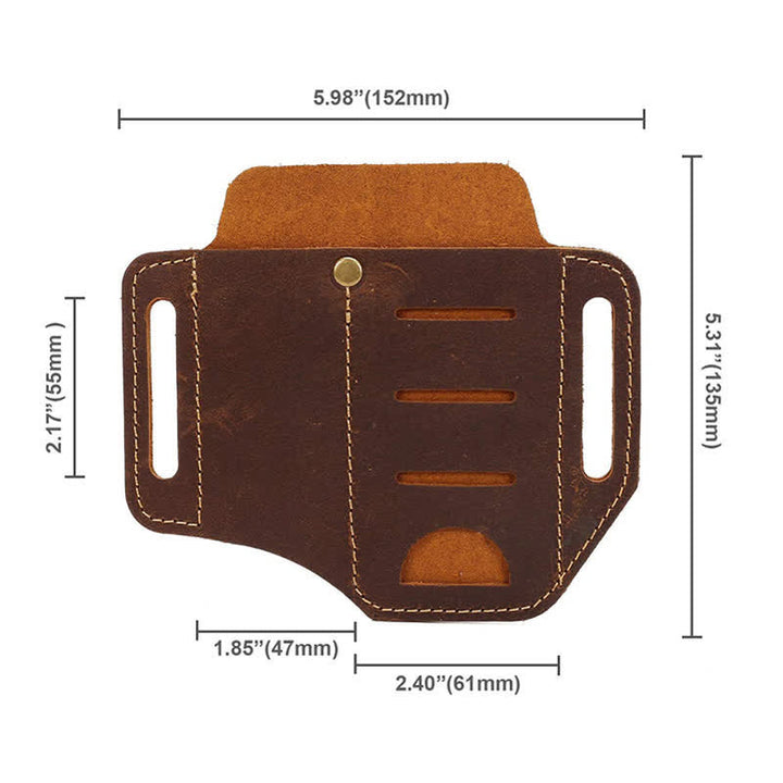 Étui de rangement pour outils EDC, couteau pliant, lampe de poche, sac ceinture en cuir - image 4