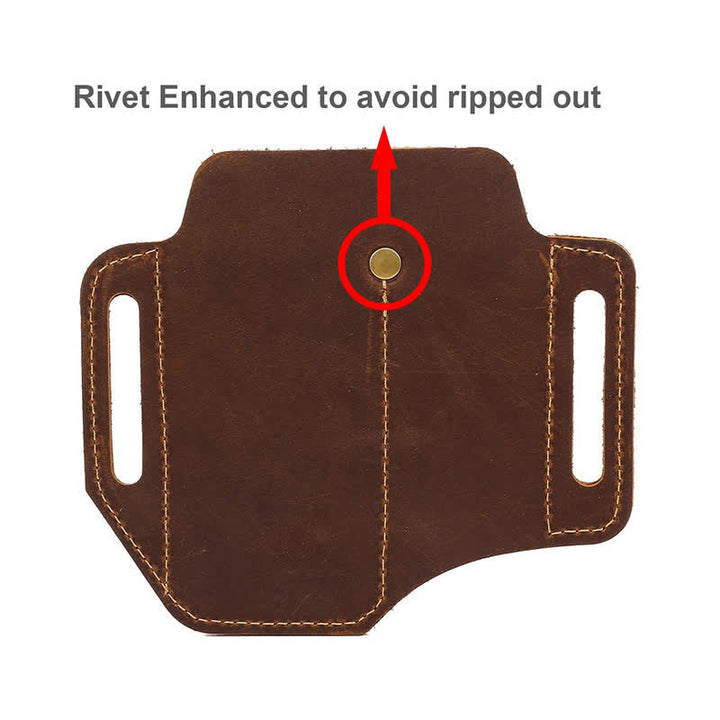Étui de rangement pour outils EDC, couteau pliant, lampe de poche, sac ceinture en cuir - image 5
