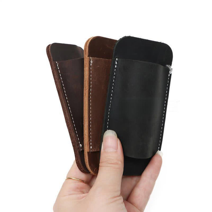 Étui de ceinture en cuir pour couteau pliant horizontal à fond ouvert - image 3