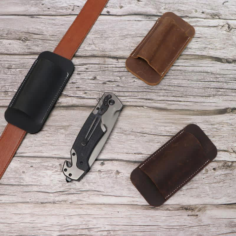 Étui de ceinture en cuir pour couteau pliant horizontal à fond ouvert - image 2