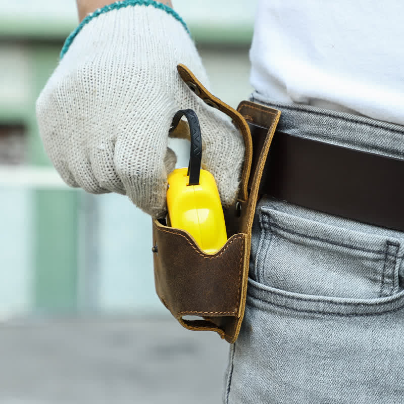 Sac ceinture en cuir avec étui doseur en acier de 5 m pour café - image 8