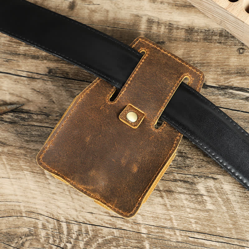 Sac ceinture en cuir avec étui doseur en acier de 5 m pour café - image 3