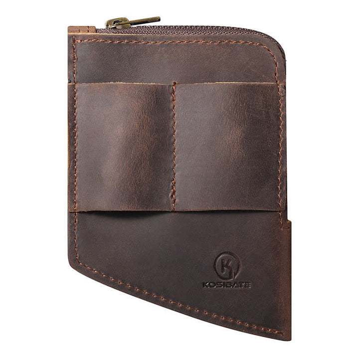 Portefeuille de poche EDC incurvé en cuir, sac ceinture - image 5