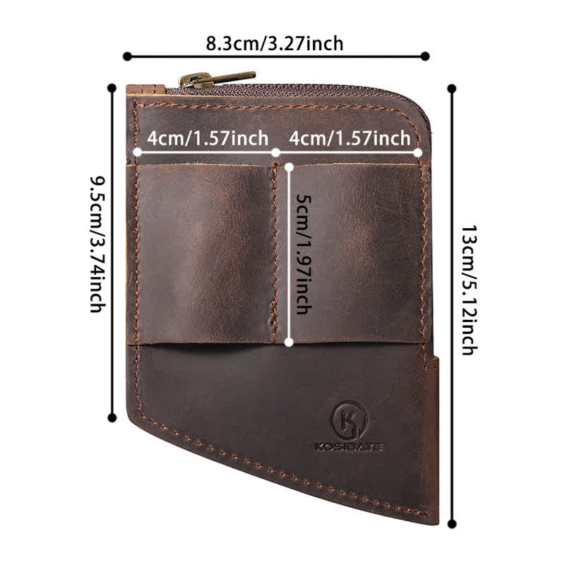 Portefeuille de poche EDC incurvé en cuir, sac ceinture - image 8