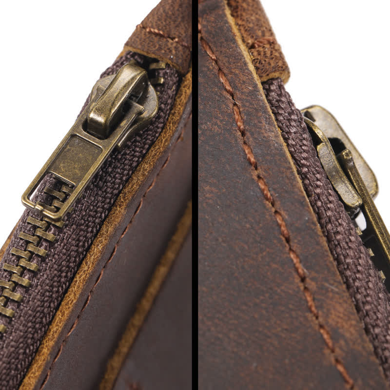 Portefeuille de poche EDC incurvé en cuir, sac ceinture - image 7