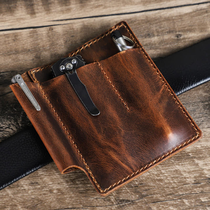Sac ceinture organiseur de poche rétro en cuir EDC - image 2