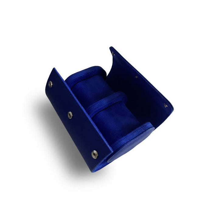 Étui de voyage en cuir pour montre avec initiales personnalisées - 2 positions - Bleu - image 13