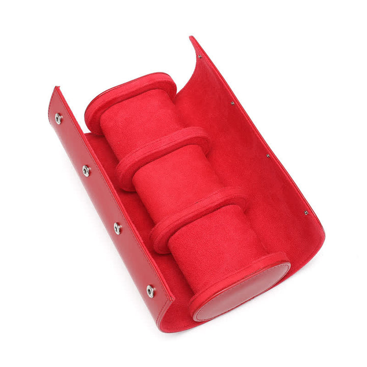 Étui de voyage en cuir pour montre avec initiales personnalisées - 3 positions - Rouge - image 20