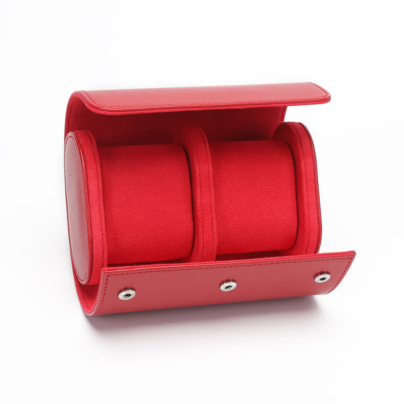 Étui de voyage en cuir pour montre avec initiales personnalisées - 2 positions - Rouge - image 19