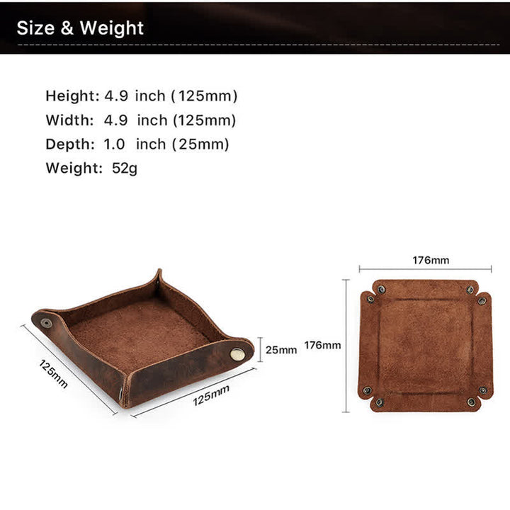 Plateau de valet pliable en cuir véritable rustique avec nom personnalisé - image 6