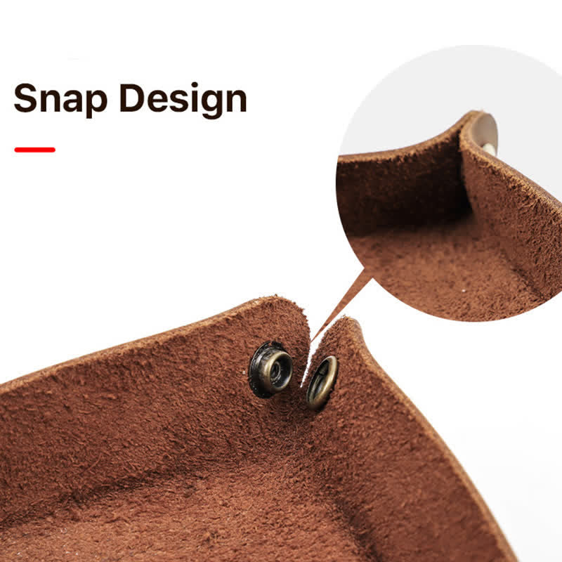 Plateau de valet pliable en cuir véritable rustique avec nom personnalisé - image 5