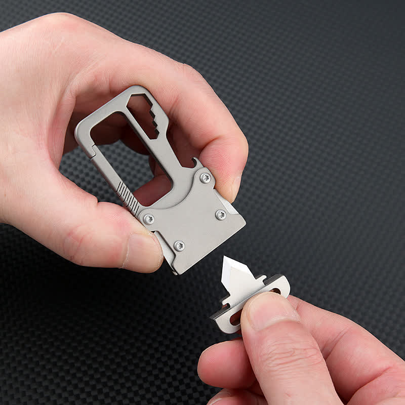 Porte-clés mousqueton multifonctionnel avec couteau - image 8