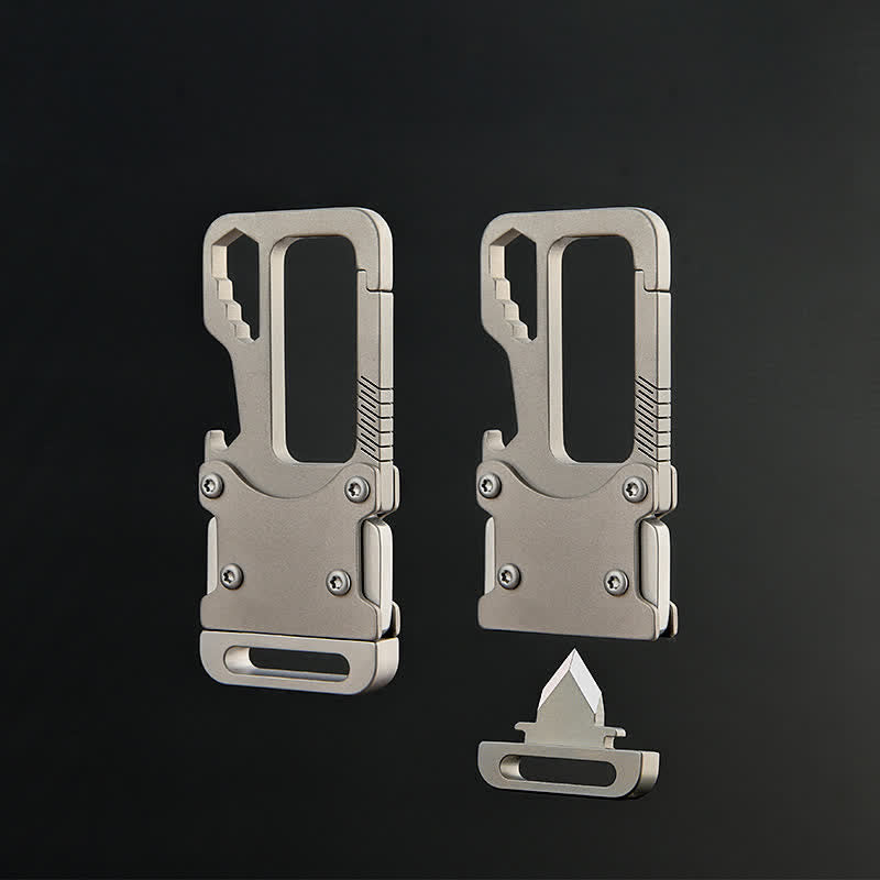 Porte-clés mousqueton multifonctionnel avec couteau - image 1