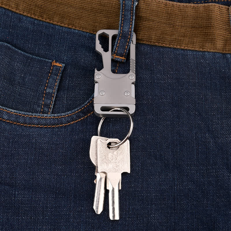 Porte-clés mousqueton multifonctionnel avec couteau - image 2