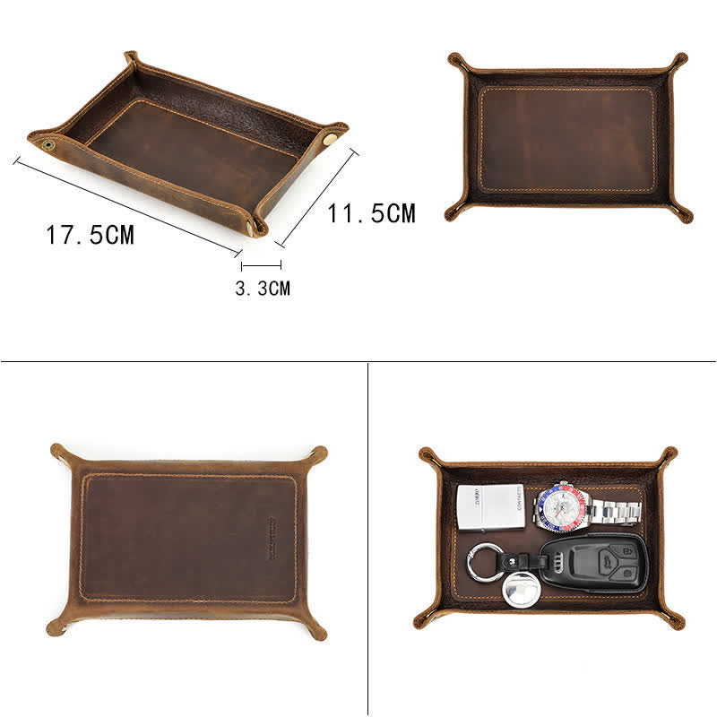 Petit plateau rectangulaire pliable en cuir avec nom personnalisé - image 4