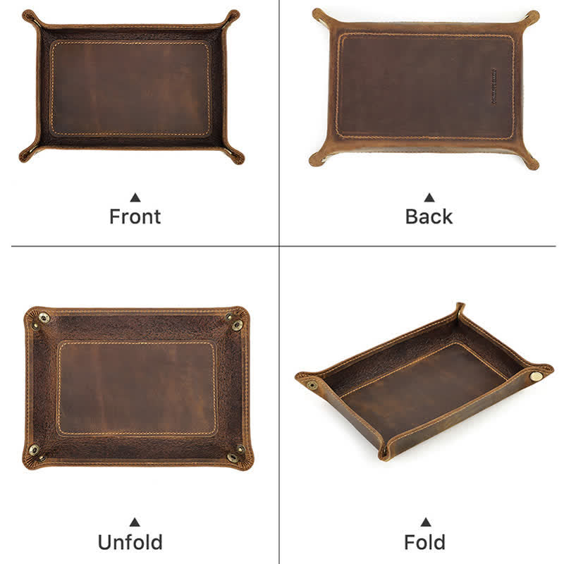 Petit plateau rectangulaire pliable en cuir avec nom personnalisé - image 5