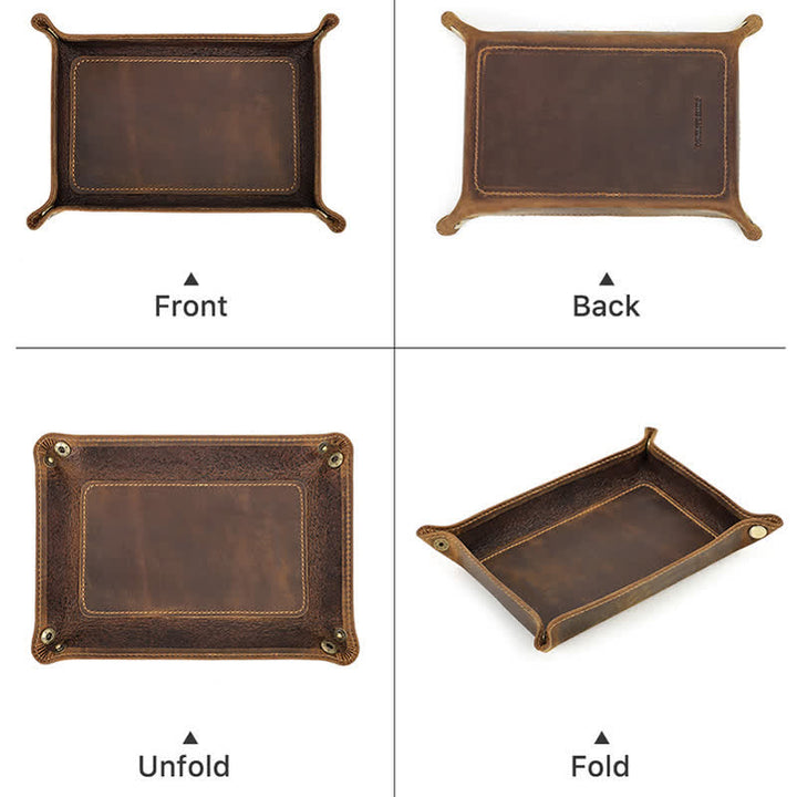 Petit plateau rectangulaire pliable en cuir avec nom personnalisé - image 5