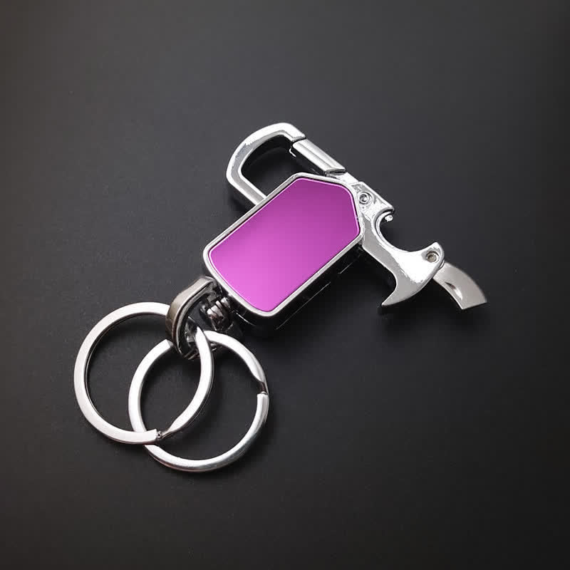Porte-clés multifonction rotatif à 360 degrés avec couteau - image 1