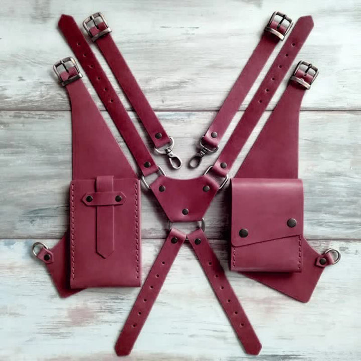 Sac à bandoulière double dissimulé antivol pour l'extérieur - Rouge - image 6
