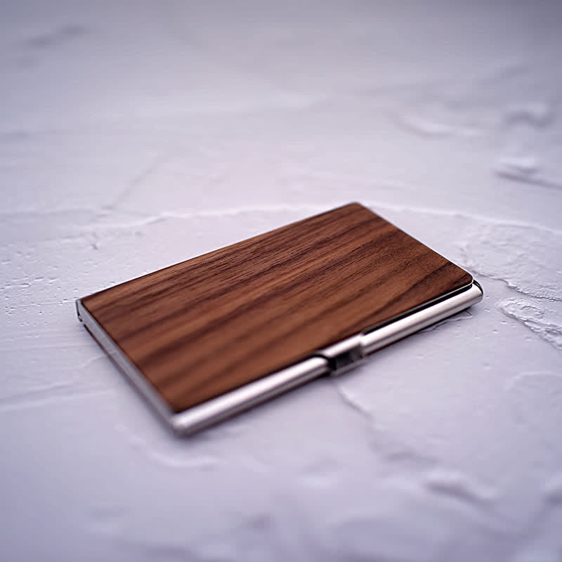 Étui en bois pour cartes de visite avec nom gravé personnalisé - image 6