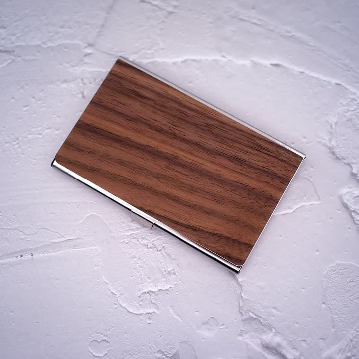 Étui en bois pour cartes de visite avec nom gravé personnalisé - image 4
