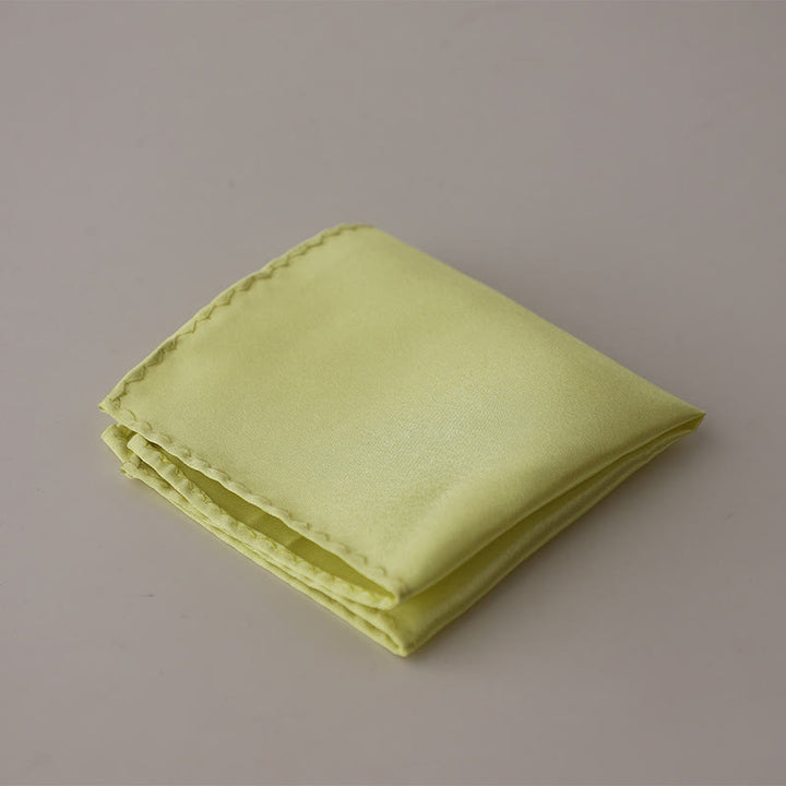 Pochette de costume simple et unie pour homme, idéale pour un mariage - VertJaune - image 31