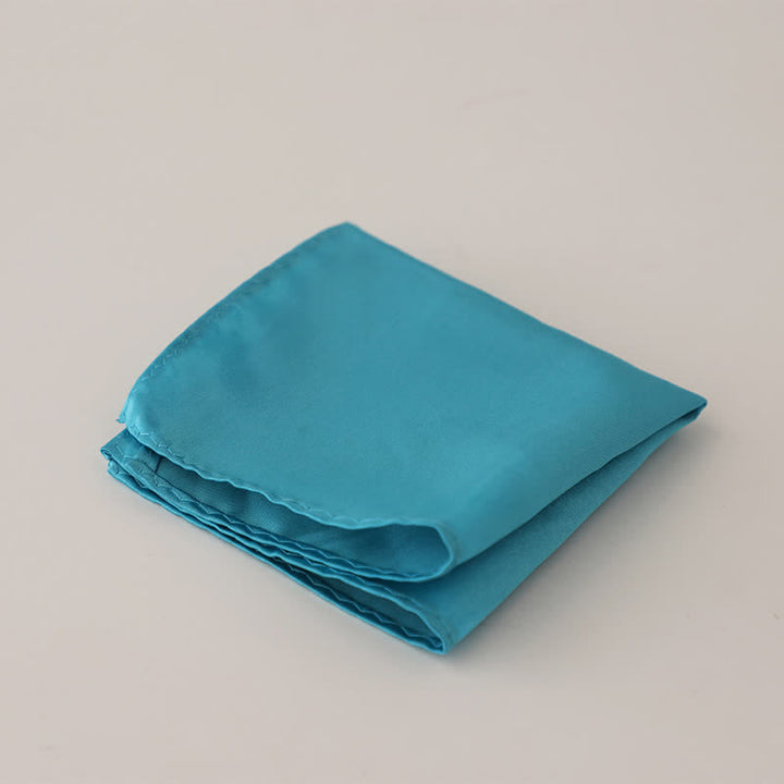 Pochette de costume simple et unie pour homme, idéale pour un mariage - Turquoise foncé - image 24