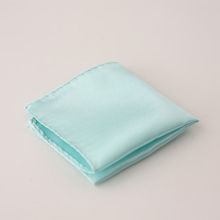 Pochette de costume simple et unie pour homme, idéale pour un mariage - Turquoise pâle - image 23