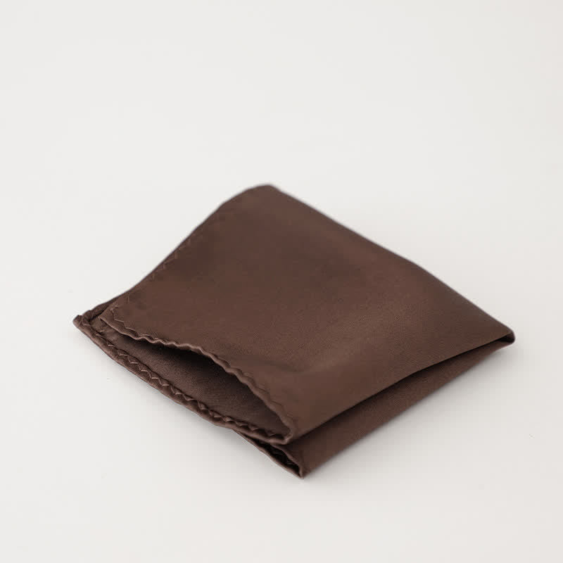 Pochette de costume simple et unie pour homme, idéale pour un mariage - Café - image 7
