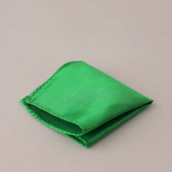 Pochette de costume simple et unie pour homme, idéale pour un mariage - Vert citron - image 30