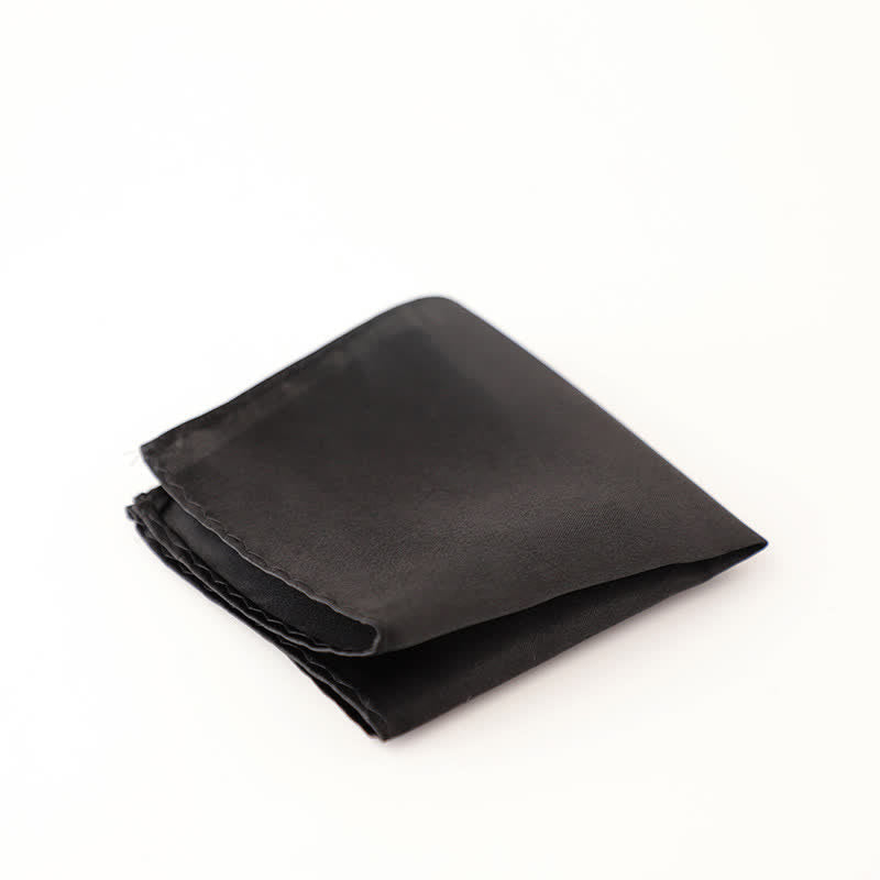 Pochette de costume simple et unie pour homme, idéale pour un mariage - Noir - image 5